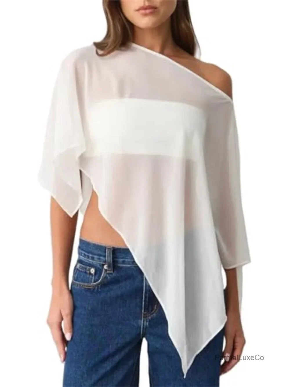 Women's Sheer Chiffon Cape Shawl for Evening Dress Wedding Flowy Wrap